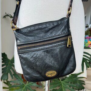 Fossil Black Pouch Crossbody Bag Purse